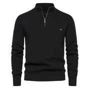 Max | Stylish Zip-Up Sweater Black