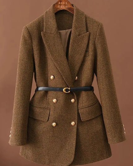 Vintage Wool Blazer with Belt Blazer