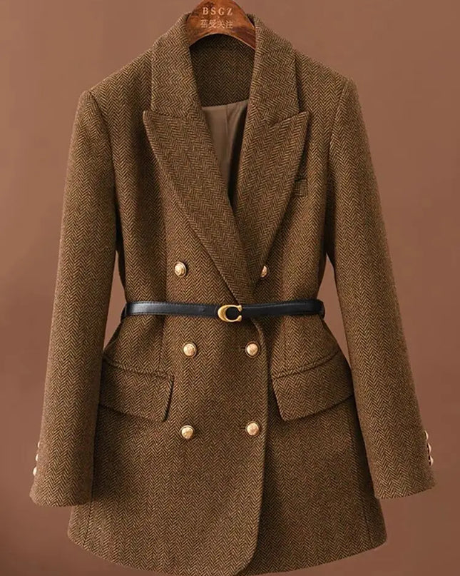 Vintage Wool Blazer with Belt Blazer