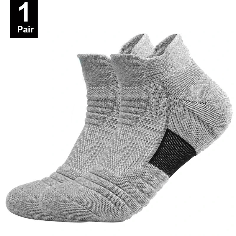 Men’s Anti-Slip Cotton Sports Socks – Breathable, Odor-Free 1pair-short-grey Men's Accessories