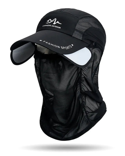 360° Portable Fishing Sun Hat Black Hats