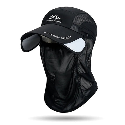 360° Portable Fishing Sun Hat Black Hats