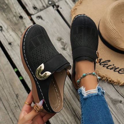Yamira™ | CloudStep Wedge Sandals Black Shoes & Sandals