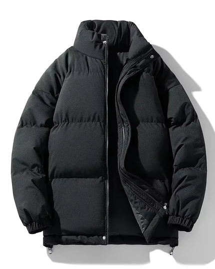 Collared Puffer Jacket Black Men's Clothing