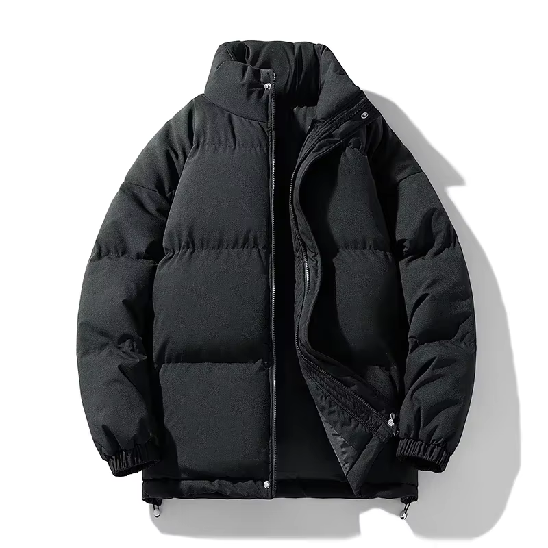 Collared Puffer Jacket Black Men's Clothing