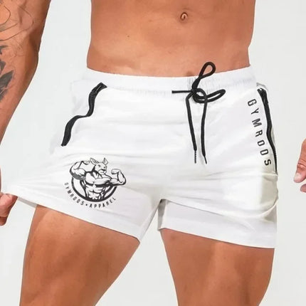 Men's Athletic Gym Shorts White Shorts