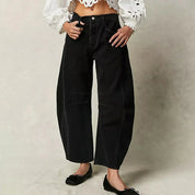 Margot | Wide-leg comfort jeans Black Pants