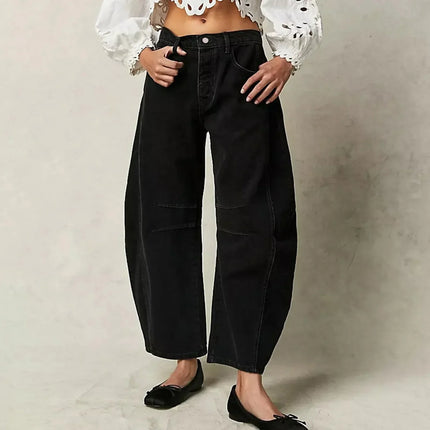 Margot | Wide-leg comfort jeans Black Pants