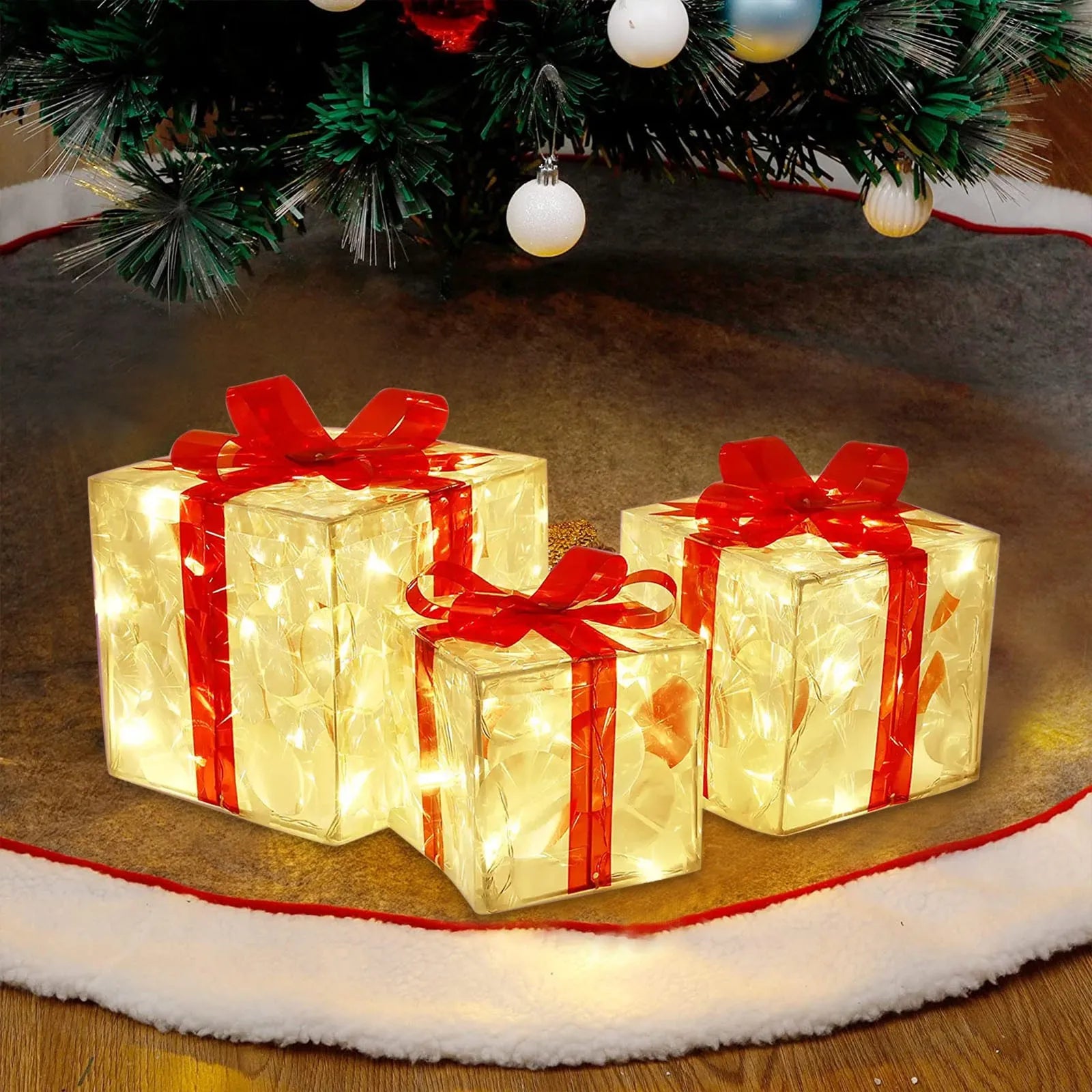 LED Illuminated Gift Box Ornament Accessories