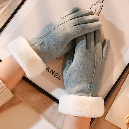 Women's Waterproof Touchscreen Winter Gloves Blue Gloves