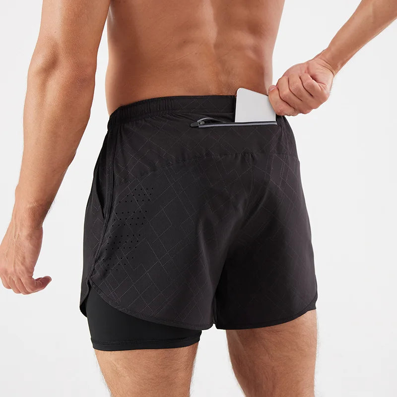 Men's 2-in-1 Quick-Dry Running Shorts with Phone Pocket Shorts