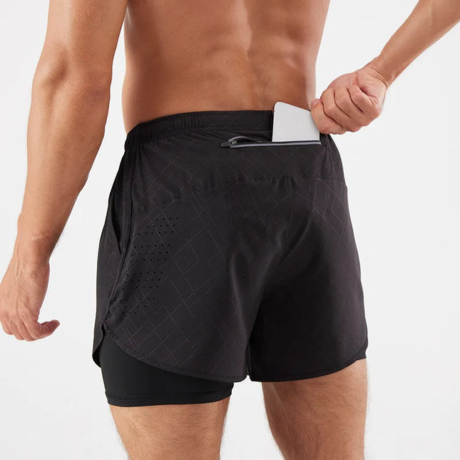 Men's 2-in-1 Quick-Dry Running Shorts with Phone Pocket Shorts