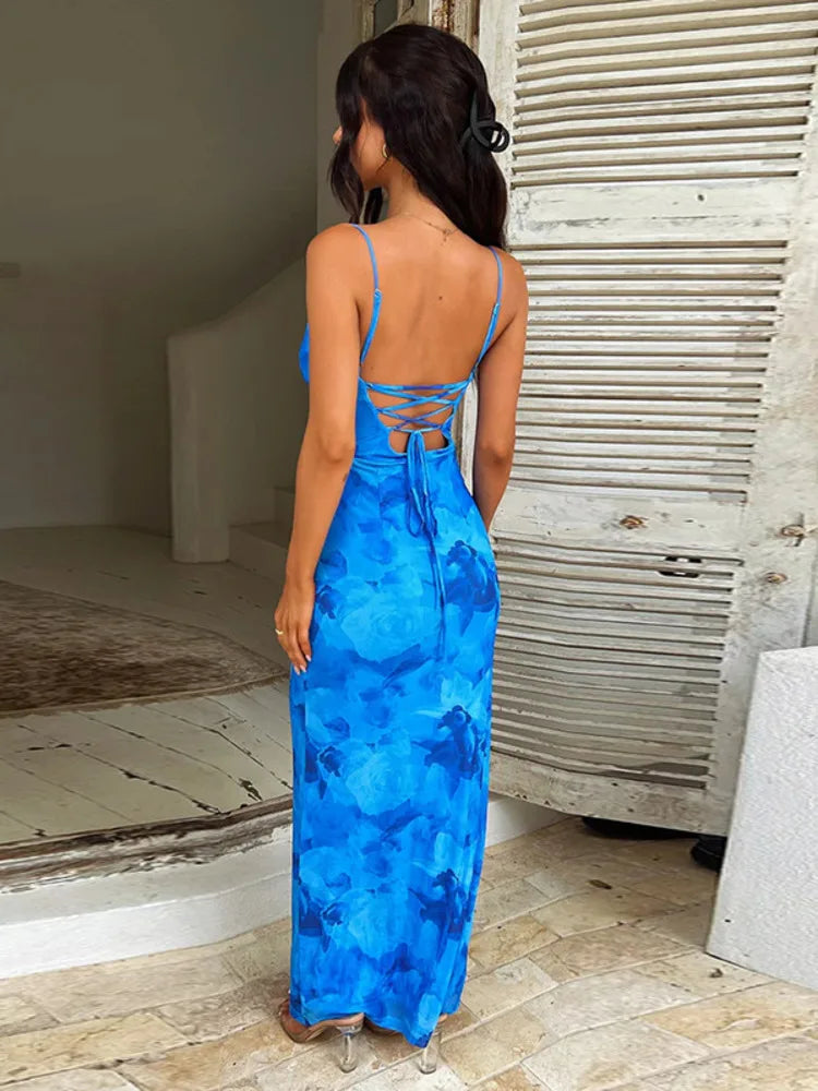 Lorelei™ | Elegant Blue Water Dress L Dresses