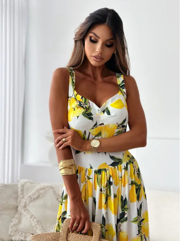 Imani™ | Lemon Spaghetti Strap Summer Dress Dresses