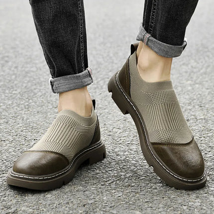 Breathable Mesh Slip-On Shoes for Men Brown Shoes
