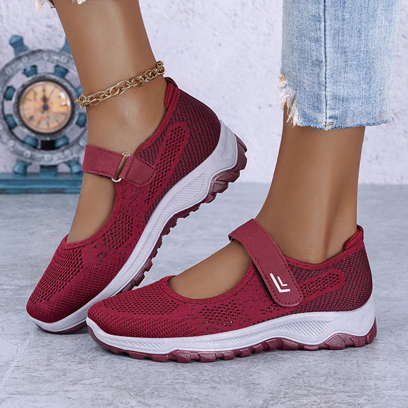 Women’s Lightweight Breathable Summer Sneakers Red Woman Shoes