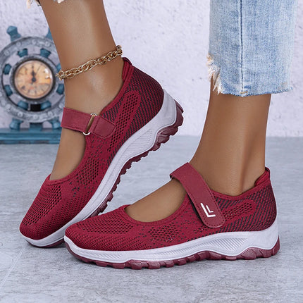 Women’s Lightweight Breathable Summer Sneakers Red Woman Shoes