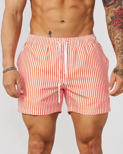 Men’s Summer Casual Sports Shorts Orange Men Shorts