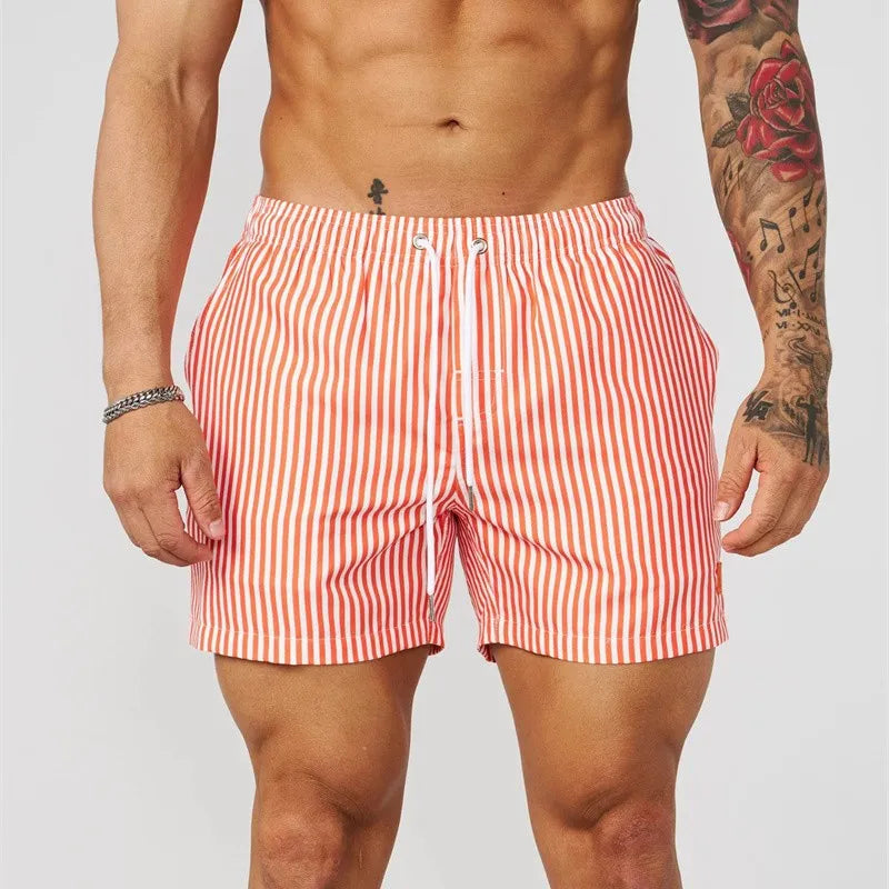 Men’s Summer Casual Sports Shorts Orange Men Shorts