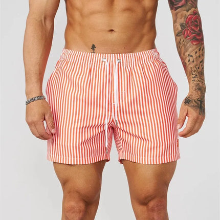 Men’s Summer Casual Sports Shorts Orange Men Shorts