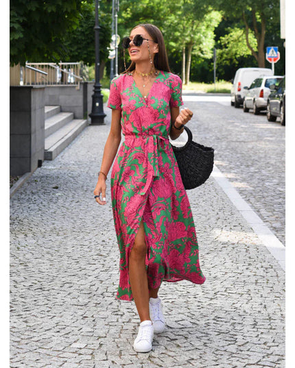 Lara™ | Stylish V-neck Sexy Split Dress Dress