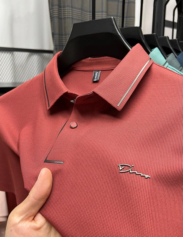 Men's Premium Cotton Polo Shirt Red Polos Shirts
