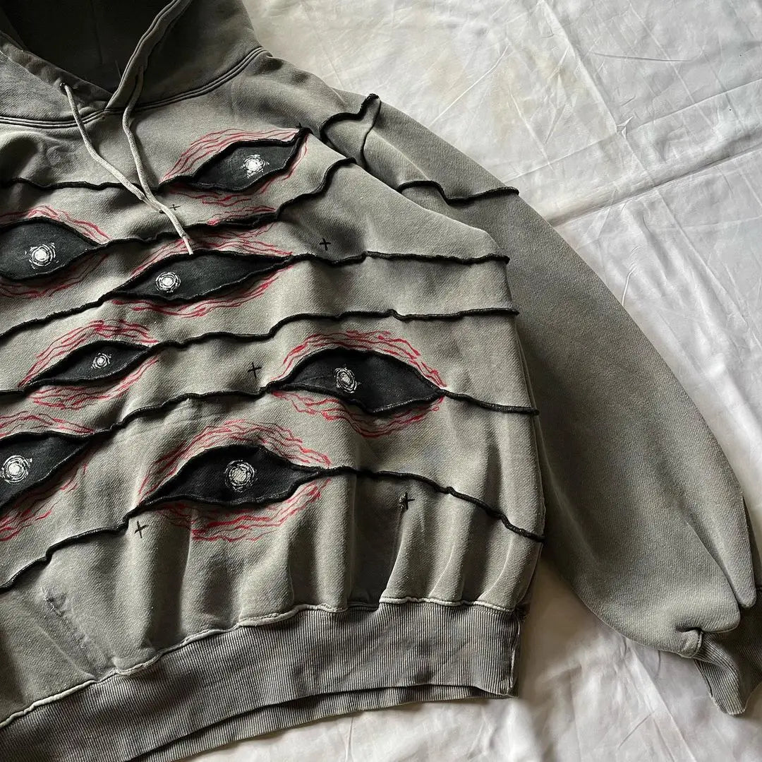 Harajuku Retro Patchwork Hoodie Hoodie