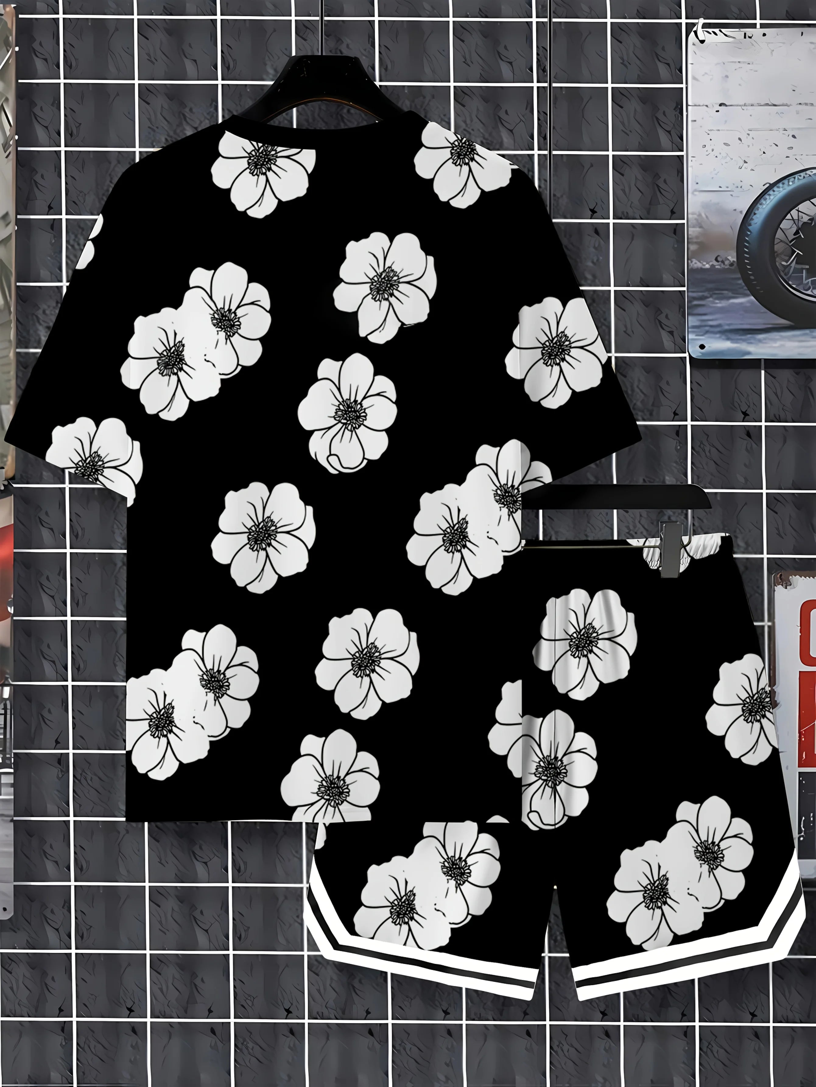 Men's 3D Print Casual Set Two Piece Outfits