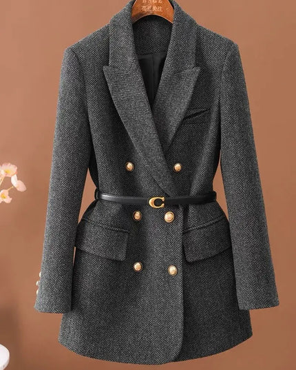 Vintage Wool Blazer with Belt Blazer