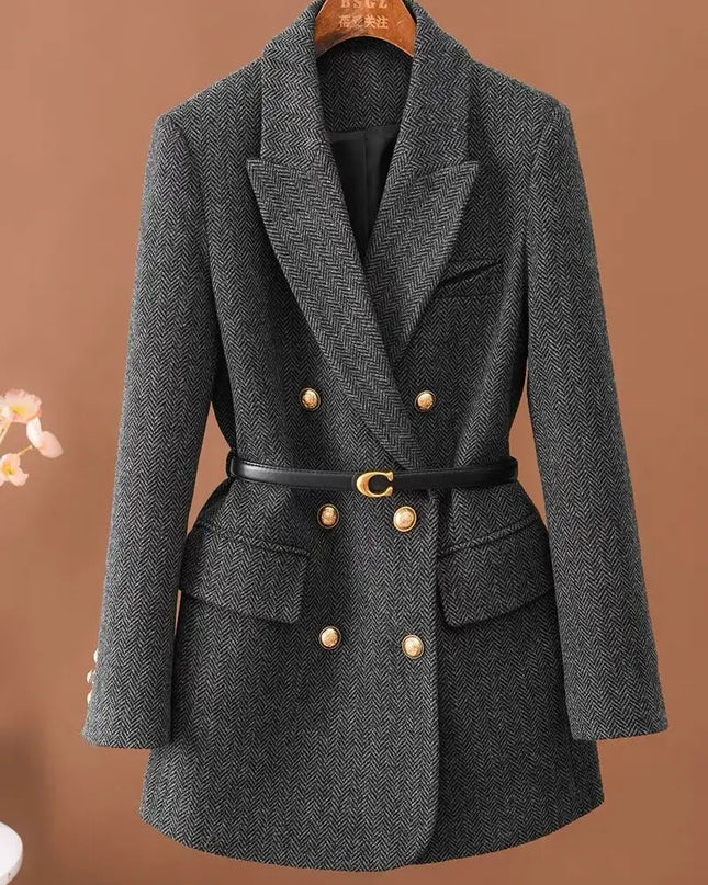 Vintage Wool Blazer with Belt Blazer