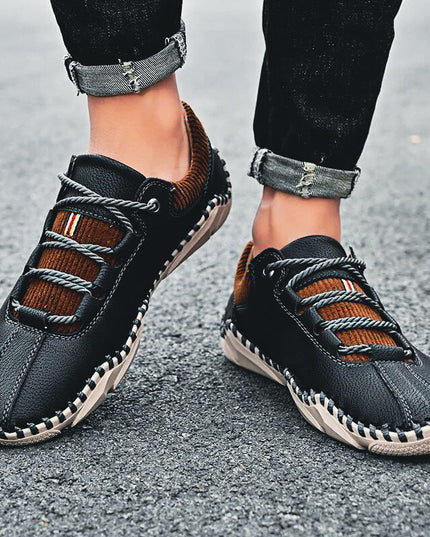 The Salkin™ Genuine Leather Italian Shoes Black Shoes