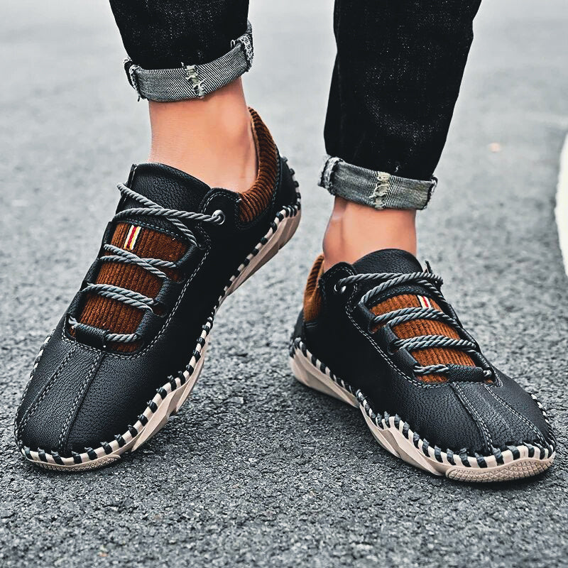 The Salkin™ Genuine Leather Italian Shoes Black Shoes