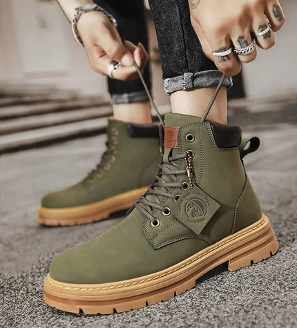 Charles™ - Comfortable Warm Lace-up Boots Green