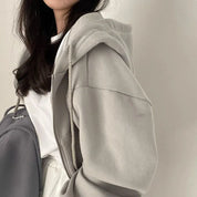 Women’s Y2K Cropped Zip-Up Hoodie – Casual Streetwear Jacket Hoodie