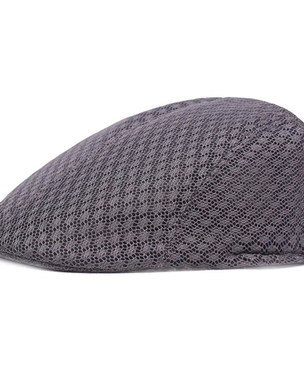 Breathable Mesh Newsboy Cap Dark Grey Hats