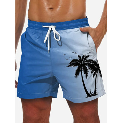 Men's 3D Coconut Tree Print Beach Shorts DK2024WF1545 Shorts