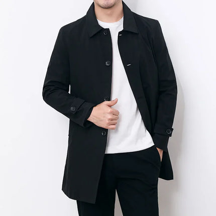 Classic Water-Repellent Overcoat Black Coat