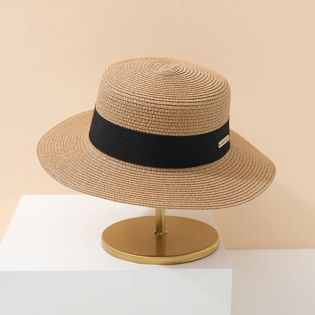 Elegant Summer Straw Hat for Women khaki Hats