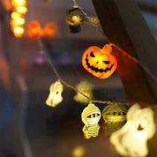 Spooky Pumpkin & Ghost LED String Lights Halloween Decorations