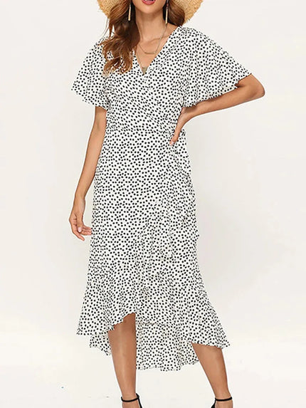 Bohemian Floral Chiffon Maxi Dress White Dresses