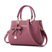Elegant Women's Messenger Bag with Flower Pendant darkpink 28cmx11cmx19cm Shoulder Bags