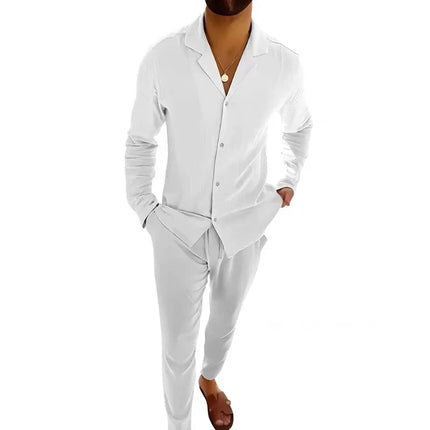Kai™ | Casual Two Piece Set for Men White Two piece set