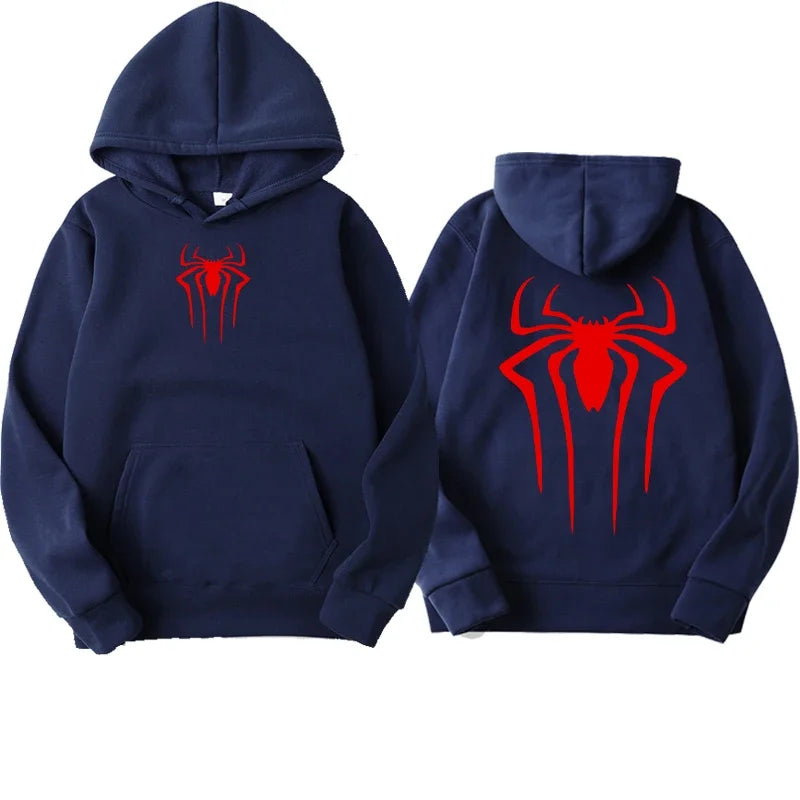 Spider Print Casual Hoodie Hoodie