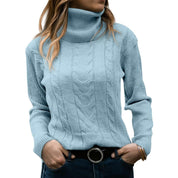 Women's Cozy Knitted Sweater Light blue Sweater