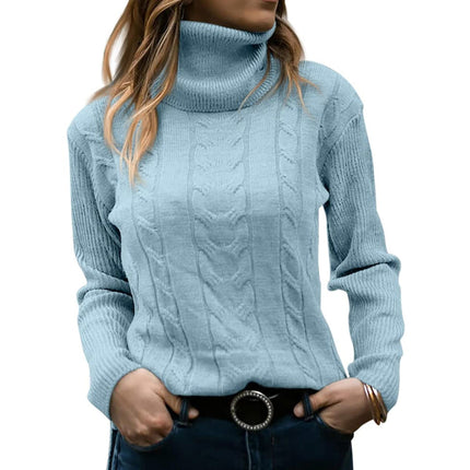 Women's Cozy Knitted Sweater Light blue Sweater