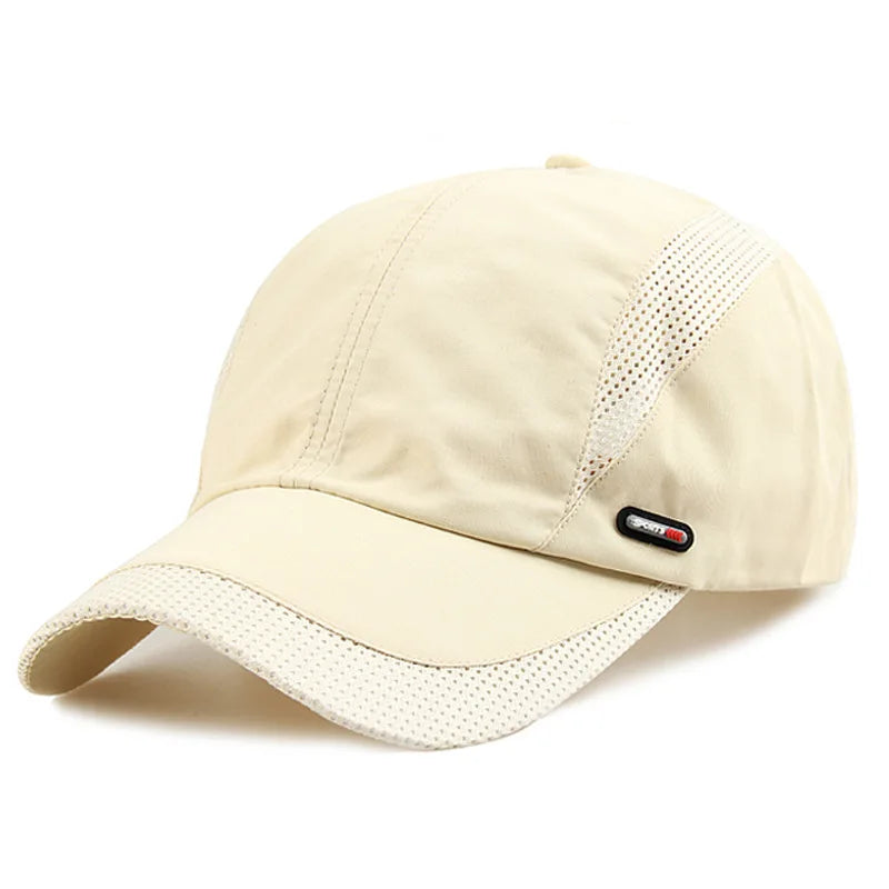 Quick‑Dry Mesh Sports Cap E10 Beige 56-60cm Hats