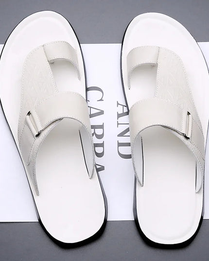 Ashmere Leather Sandals – Textured Premium Leather Slides Sandals