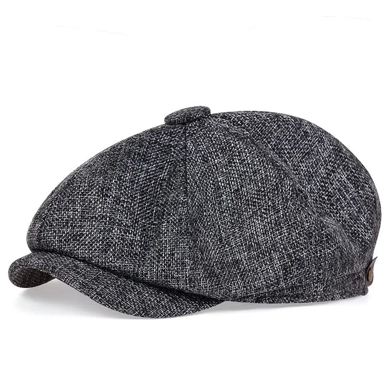 Unisex Casual Newsboy Hats dark grey white One Size Hats