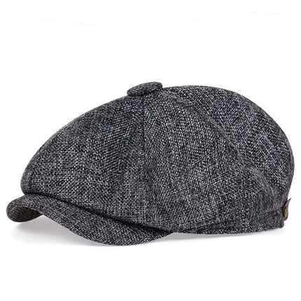 Unisex Casual Newsboy Hats dark grey white One Size Hats