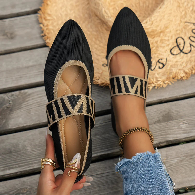 Dinkum | Comfy Ballet Flats Casual Flat Shoes Black